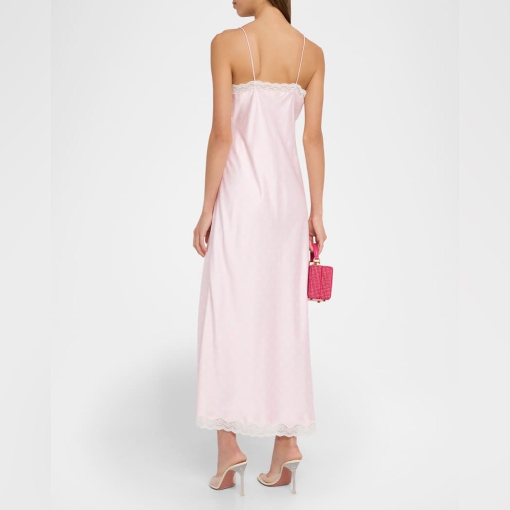 NWT $545 LoveShackFancy Manuela Satin Polka Dot Maxi Slip Dress - Picture 4 of 9